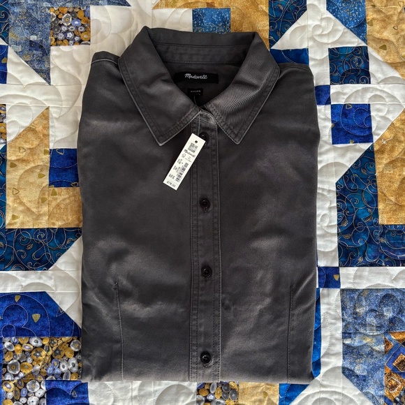 MADEWELL Darted Button-Up Fitted Shirt in (Re)generative Chino Sz 6 NWT - Picture 8 of 8